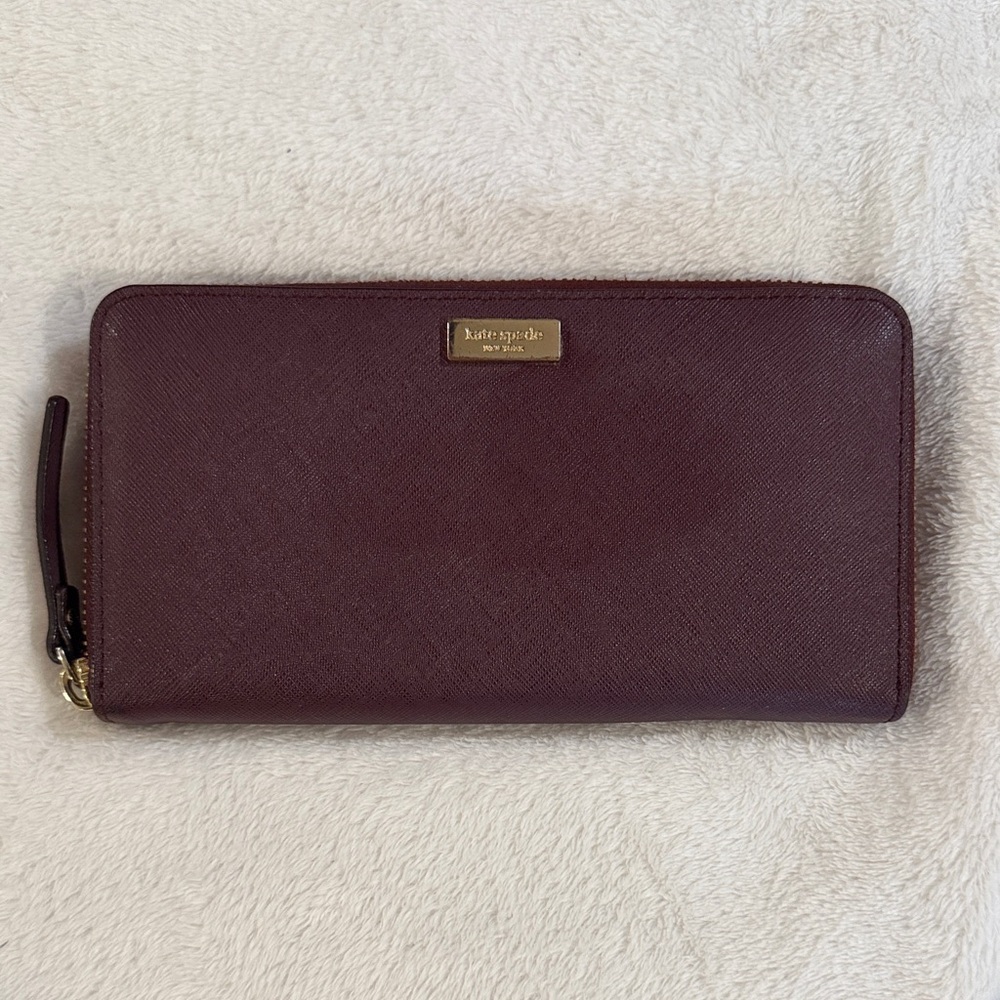Kate Spade Maroon Zip-Around Wallet